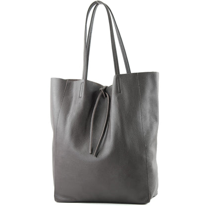 modamoda de T163 Damen Leder Shopper Schultertasche Large mit Innentasche handmade in Italy