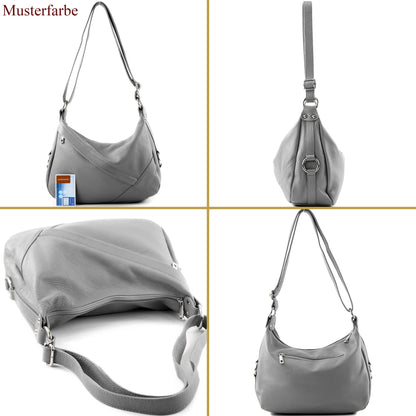modamoda de -T164 - ital Schultertasche Umhängetasche aus Leder