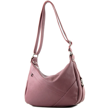 modamoda de -T164 - ital Schultertasche Umhängetasche aus Leder