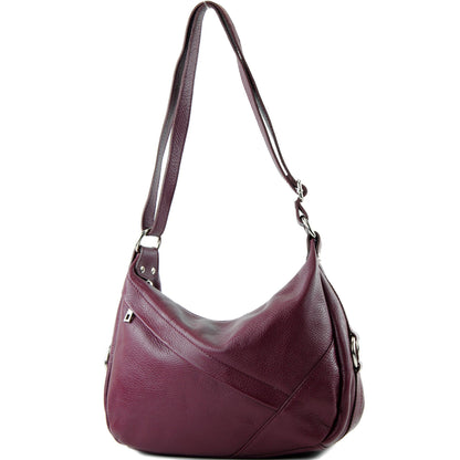 modamoda de -T164 - ital Schultertasche Umhängetasche aus Leder