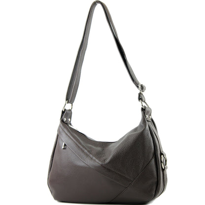 modamoda de -T164 - ital Schultertasche Umhängetasche aus Leder