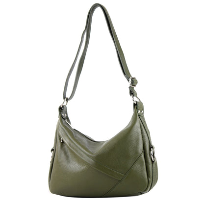 modamoda de -T164 - ital Schultertasche Umhängetasche aus Leder