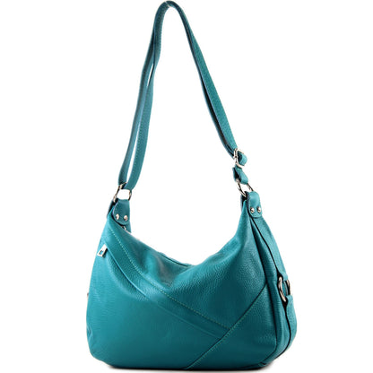 modamoda de -T164 - ital Schultertasche Umhängetasche aus Leder
