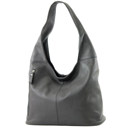 modamoda de - T155 - ital. Schultertasche Shopper aus Leder Groß