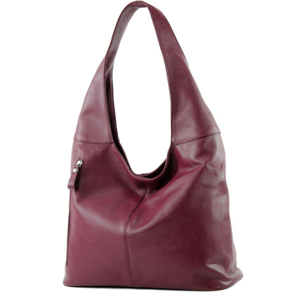modamoda de - T155 - ital. Schultertasche Shopper aus Leder Groß