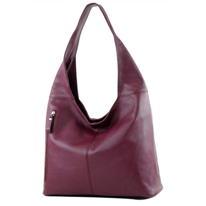 modamoda de - T155 - ital. Schultertasche Shopper aus Leder Groß
