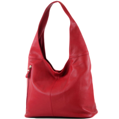modamoda de - T155 - ital. Schultertasche Shopper aus Leder Groß