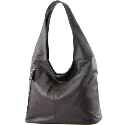 modamoda de - T155 - ital. Schultertasche Shopper aus Leder Groß
