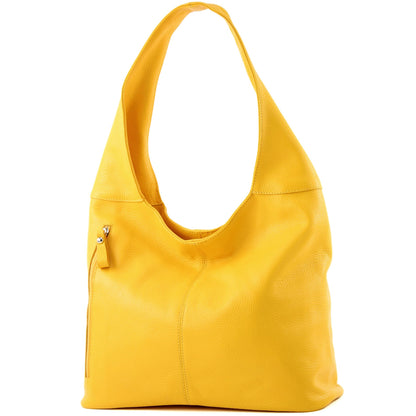 modamoda de - T155 - ital. Schultertasche Shopper aus Leder Groß