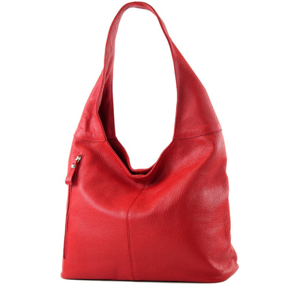 modamoda de - T155 - ital. Schultertasche Shopper aus Leder Groß
