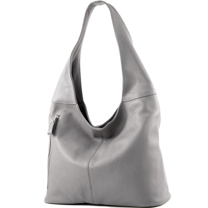 modamoda de - T155 - ital. Schultertasche Shopper aus Leder Groß