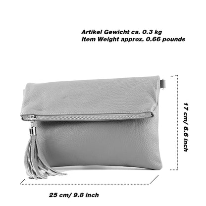 modamoda de T167 Damen Leder Umhängetasche Clutch Small handmade in Italy