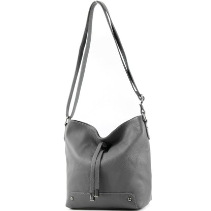 modamoda de - T169 -  ital Umhängetasche Schultertasche aus Leder