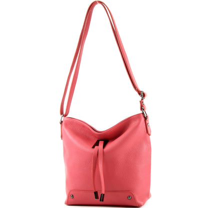 modamoda de - T169 -  ital Umhängetasche Schultertasche aus Leder