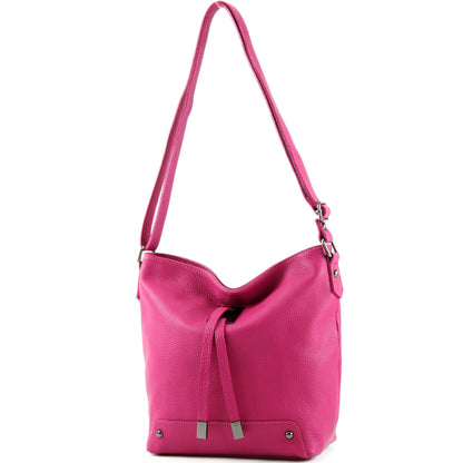 modamoda de - T169 -  ital Umhängetasche Schultertasche aus Leder