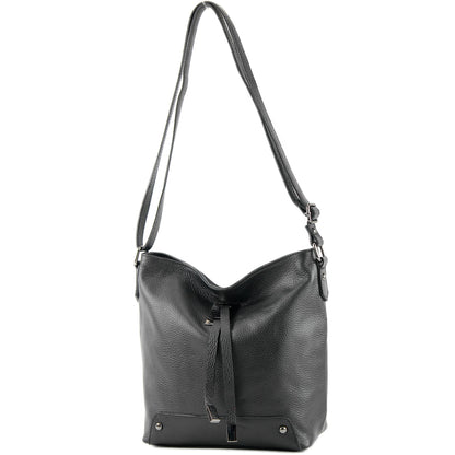 modamoda de - T169 -  ital Umhängetasche Schultertasche aus Leder