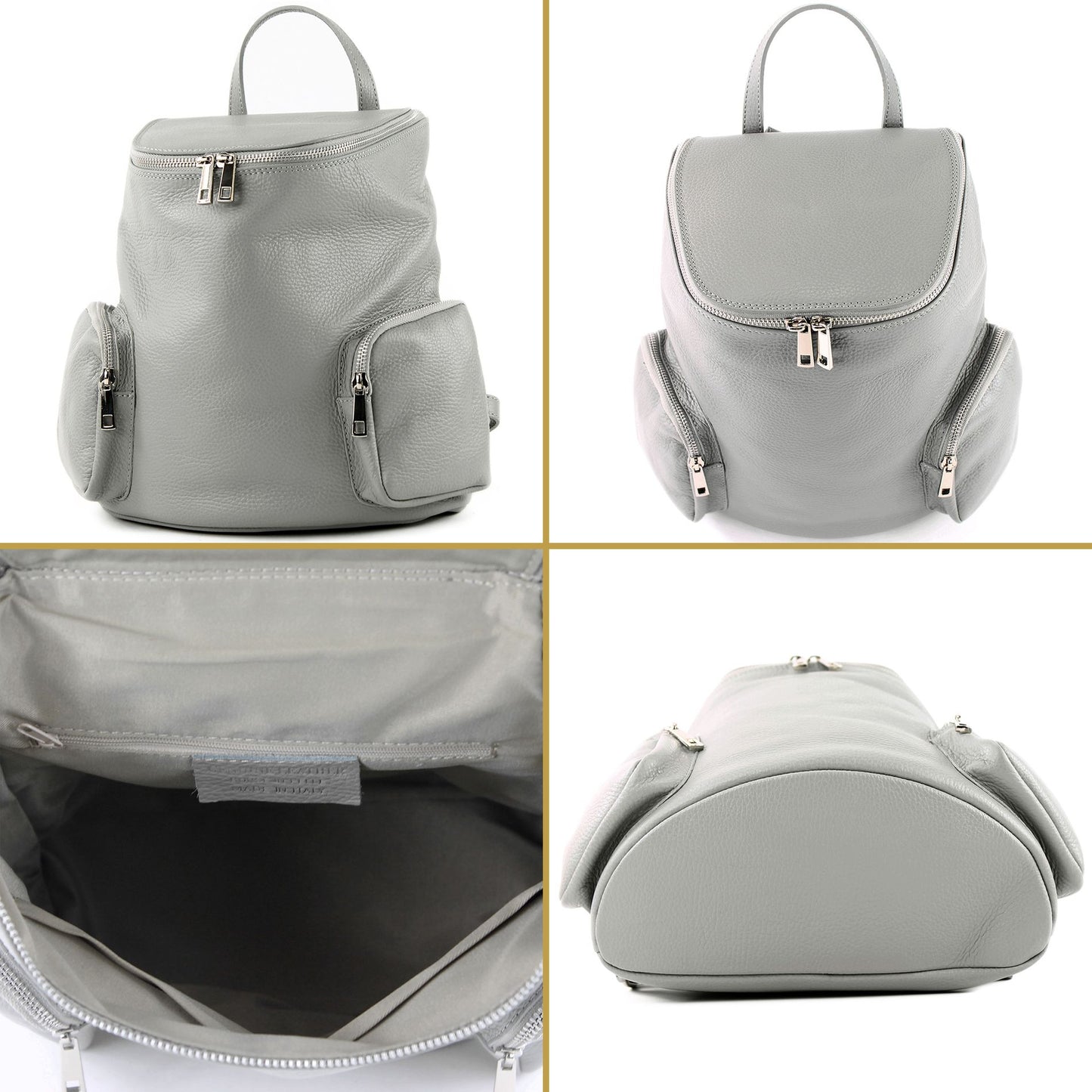 modamoda de - T175 - ital Damen Rucksack Tasche aus Leder