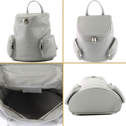 modamoda de - T175 - ital Damen Rucksack Tasche aus Leder