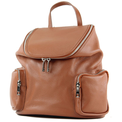modamoda de - T175 - ital Damen Rucksack Tasche aus Leder