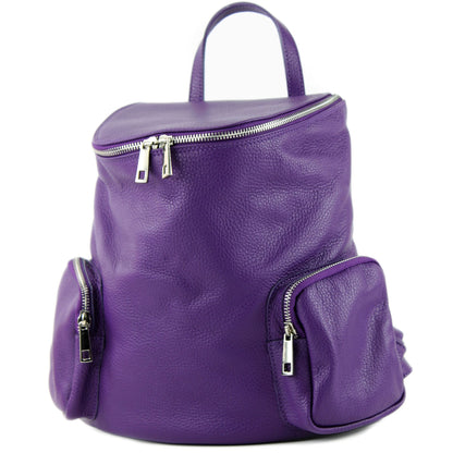 modamoda de - T175 - ital Damen Rucksack Tasche aus Leder