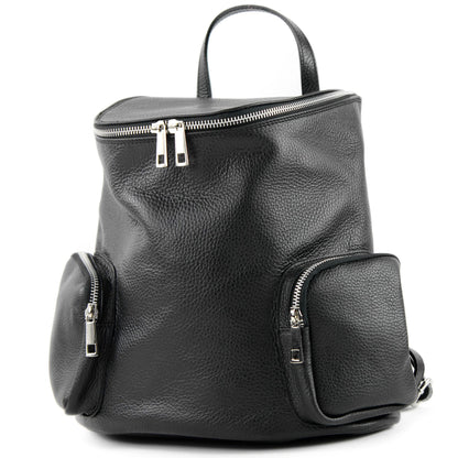 modamoda de - T175 - ital Damen Rucksack Tasche aus Leder