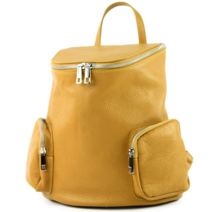 modamoda de - T175 - ital Damen Rucksack Tasche aus Leder
