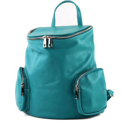 modamoda de - T175 - ital Damen Rucksack Tasche aus Leder