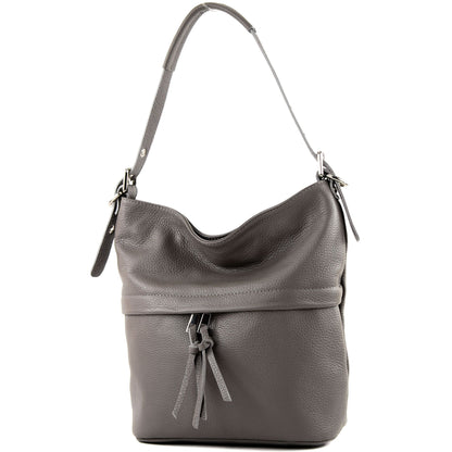 modamoda de - T178 - ital. Umhängetasche Schultertasche aus Leder