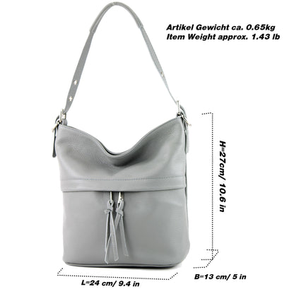 modamoda de - T178 - ital. Umhängetasche Schultertasche aus Leder