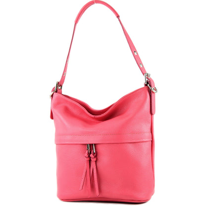modamoda de - T178 - ital. Umhängetasche Schultertasche aus Leder