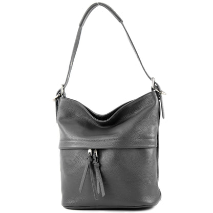 modamoda de - T178 - ital. Umhängetasche Schultertasche aus Leder