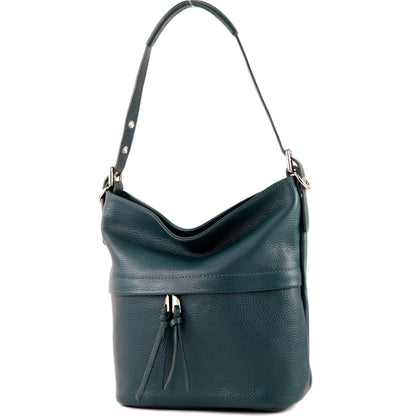 modamoda de - T178 - ital. Umhängetasche Schultertasche aus Leder