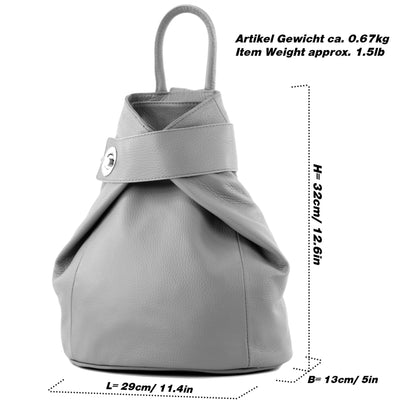 modamoda de - T179 - ital: Damen Rucksack Tasche aus Leder