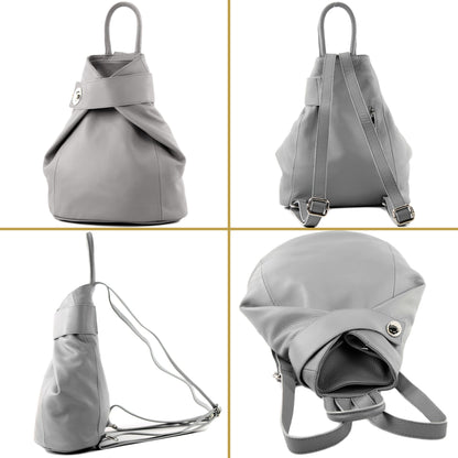 modamoda de - T179 - ital: Damen Rucksack Tasche aus Leder