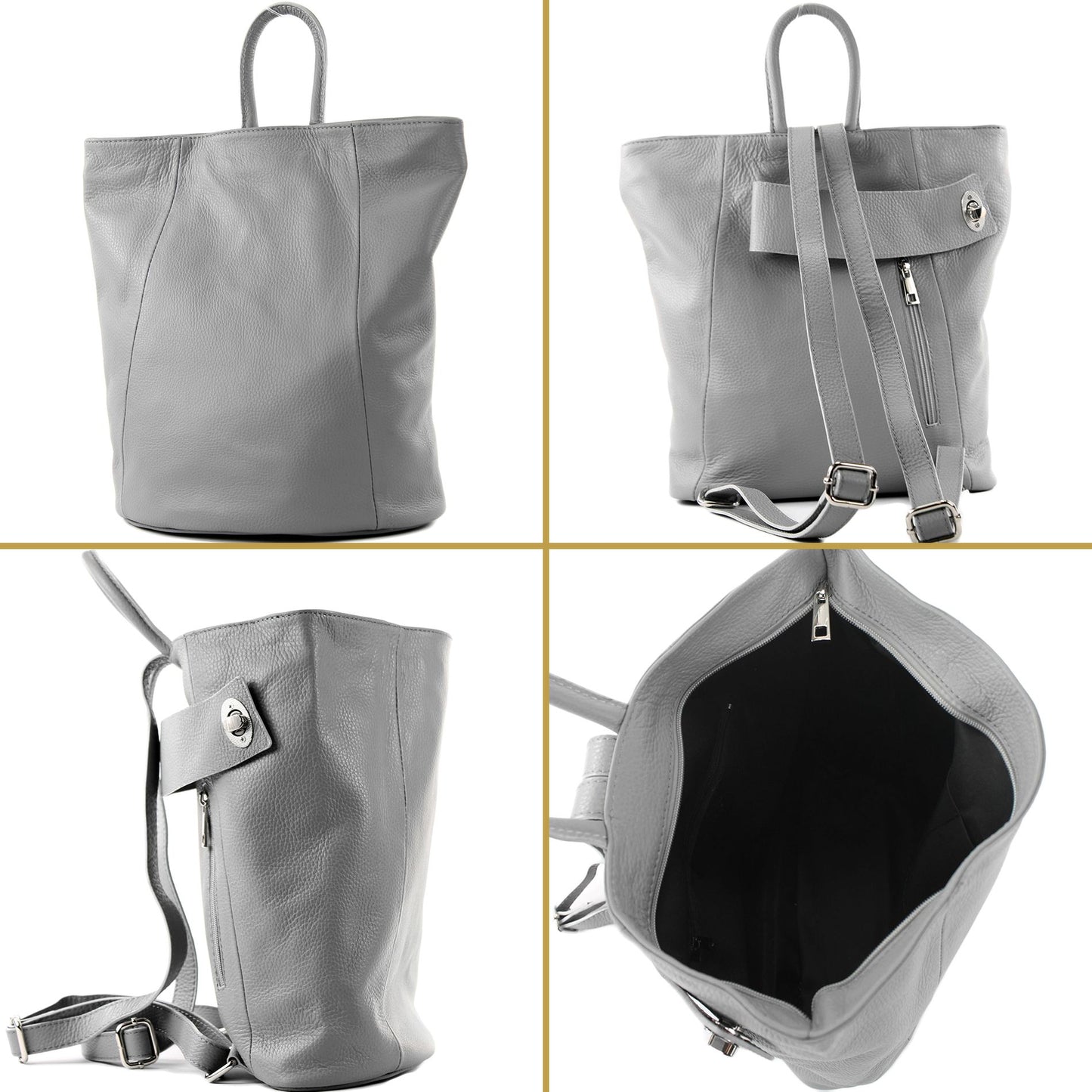 modamoda de - T179 - ital: Damen Rucksack Tasche aus Leder