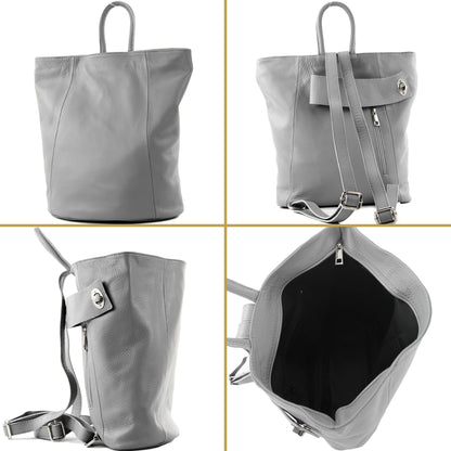 modamoda de - T179 - ital: Damen Rucksack Tasche aus Leder