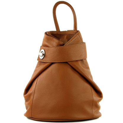 modamoda de - T179 - ital: Damen Rucksack Tasche aus Leder