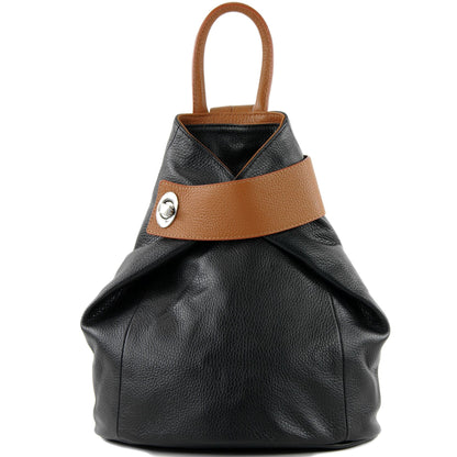 modamoda de - T179 - ital: Damen Rucksack Tasche aus Leder