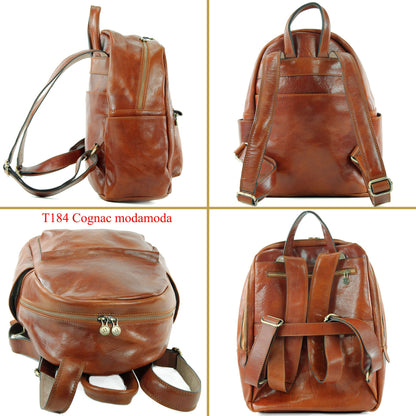 modamoda de - T184 - ital. Rucksack Unisex aus Tamponato Leder