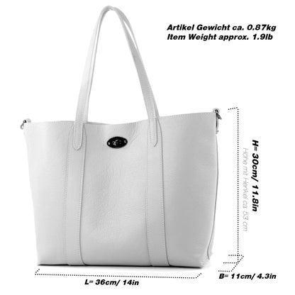 modamoda de - T187 - ital. Shopper DIN A4  Leder Damentasche mit Innentasche