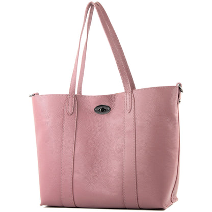modamoda de - T187 - ital. Shopper DIN A4  Leder Damentasche mit Innentasche