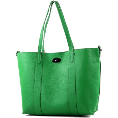 modamoda de - T187 - ital. Shopper DIN A4  Leder Damentasche mit Innentasche