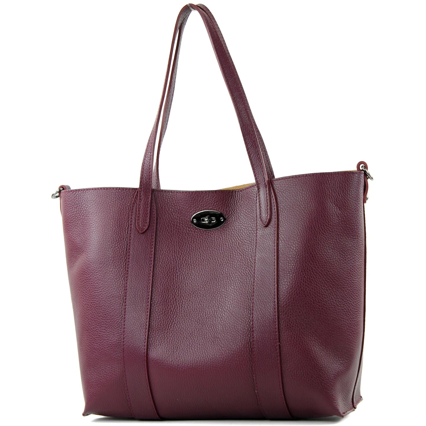 modamoda de - T187 - ital. Shopper DIN A4  Leder Damentasche mit Innentasche