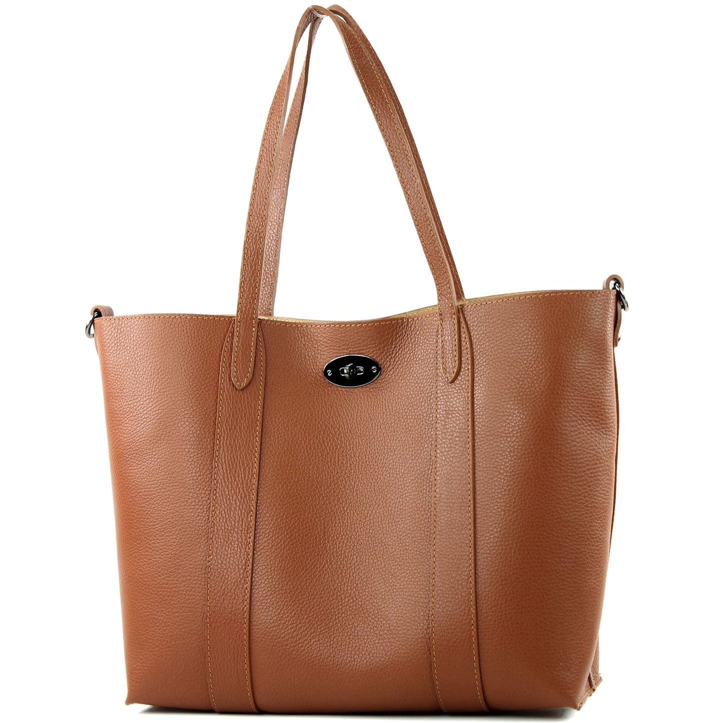 modamoda de - T187 - ital. Shopper DIN A4  Leder Damentasche mit Innentasche