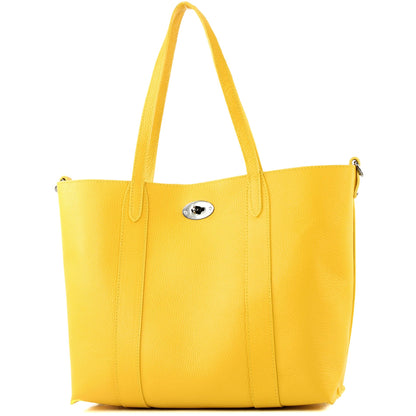 modamoda de - T187 - ital. Shopper DIN A4  Leder Damentasche mit Innentasche