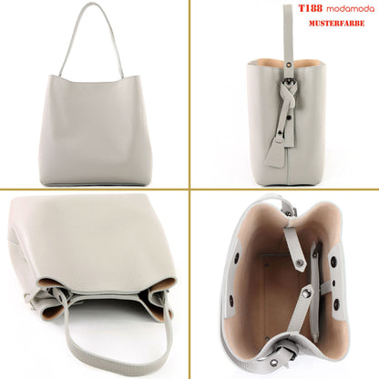 modamoda de - T188 - ital. Shopper Henkeltasche aus Leder
