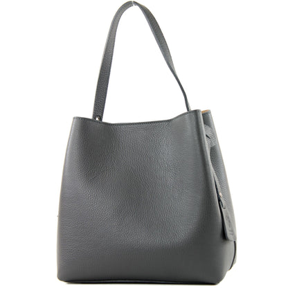 modamoda de - T188 - ital. Shopper Henkeltasche aus Leder