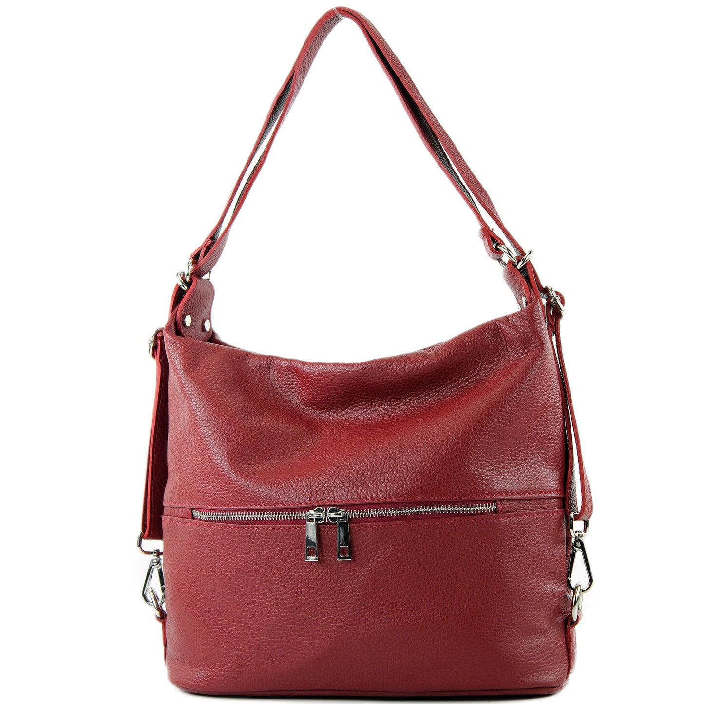 modamoda de - T233 - ital. Damen Rucksack Tasche 2in1 aus Leder
