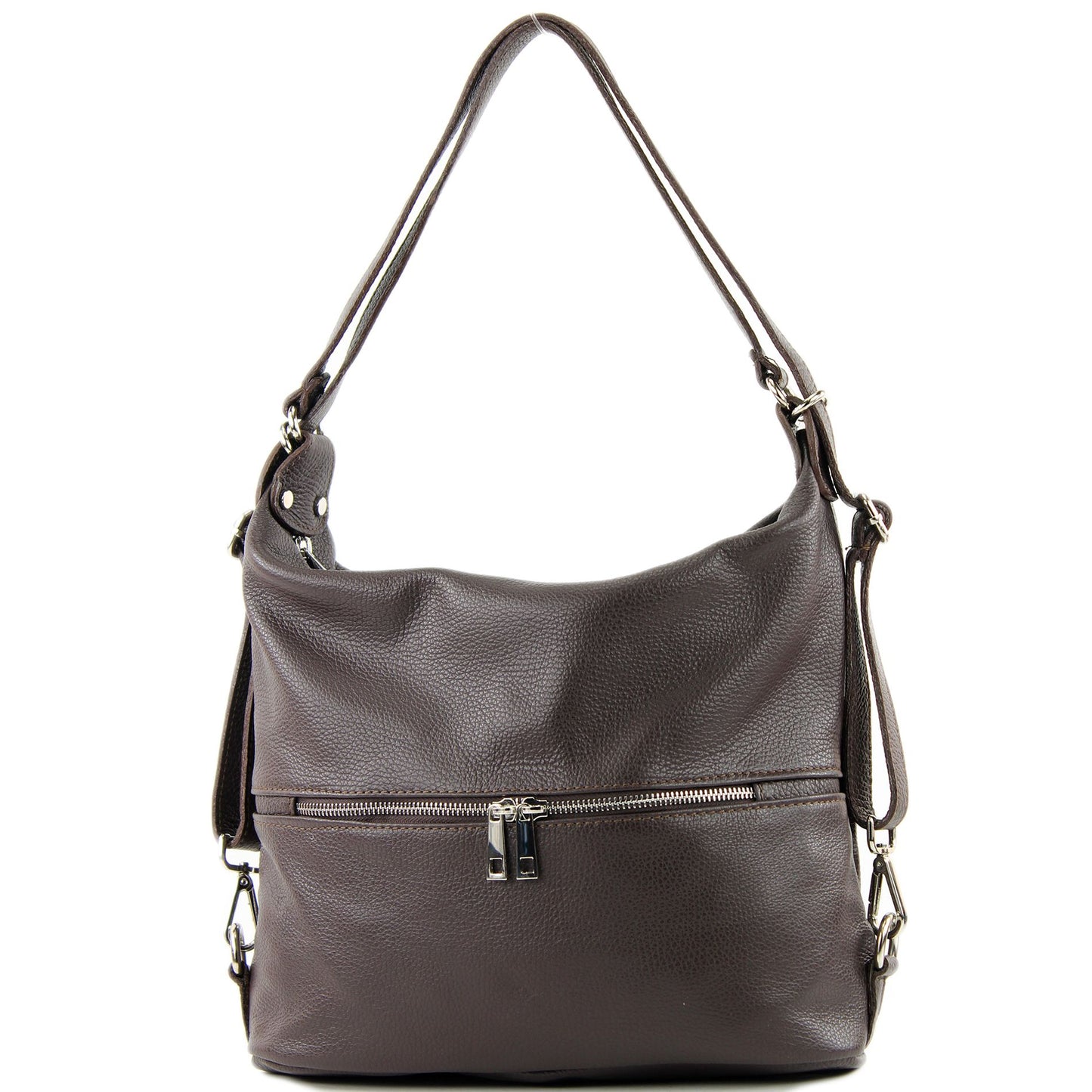 modamoda de - T233 - ital. Damen Rucksack Tasche 2in1 aus Leder