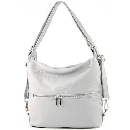 modamoda de - T233 - ital. Damen Rucksack Tasche 2in1 aus Leder